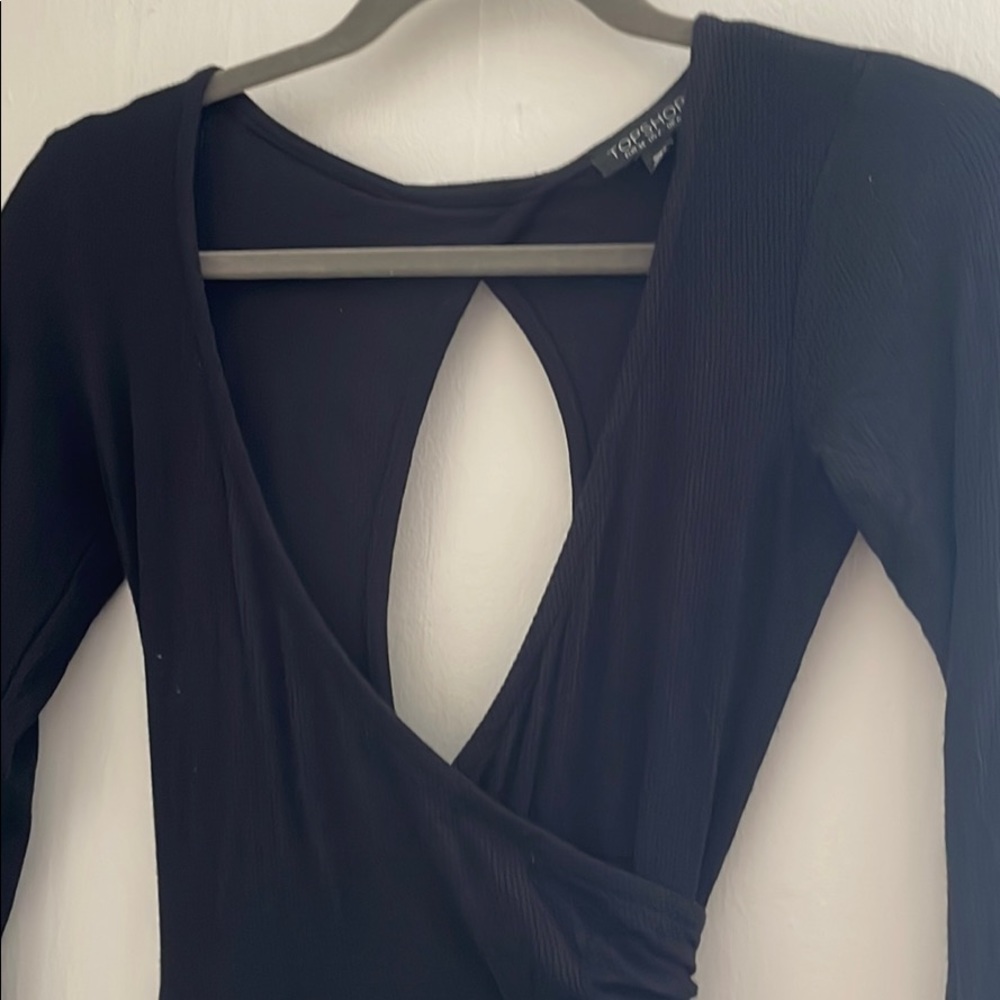 black midi topshop dress